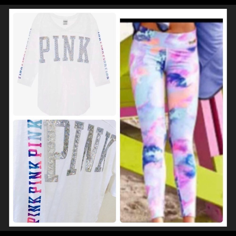 VS PINK BLING WATERCOLOR OUTFIT SET S